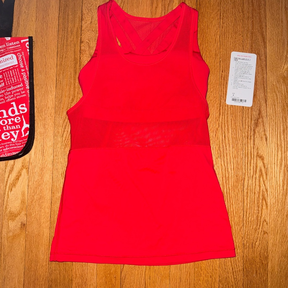 Lululemon Fast As Light 2-In-1 Tank- True Red- size 4 - perfect condition